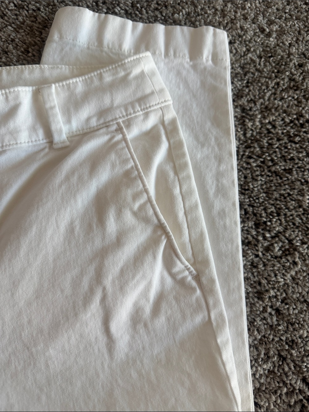 White Cotton Straight-Leg Ankle Pants - Picture 4 of 5